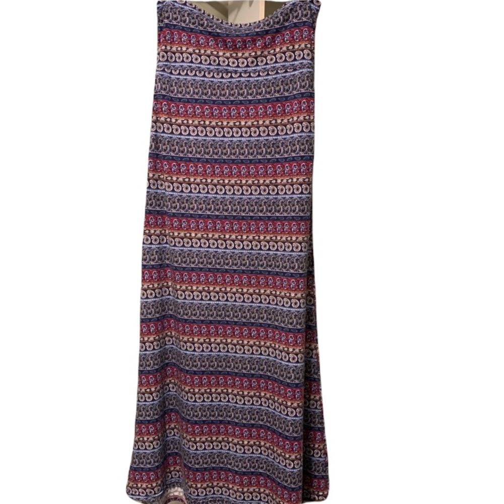 Shosho soft stretchy maxi skirt with fold over waist size S/M blue purple color